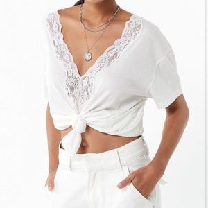 UO white lace top size M